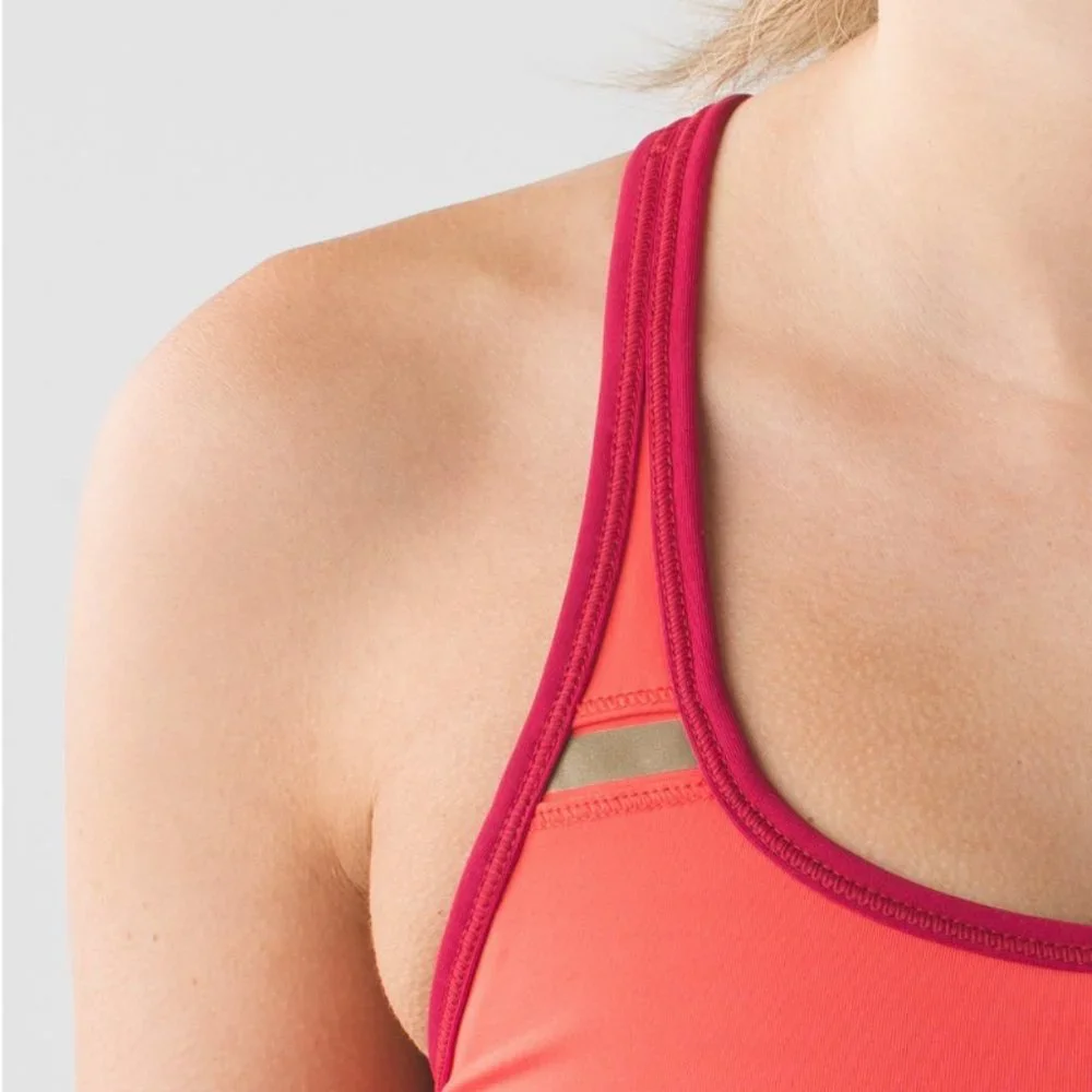 Lululemon Sweaty Or Not Bra II Alarming/Cranberry 2 - Picture 6 of 16